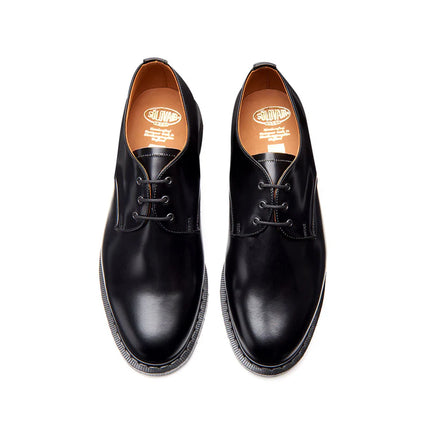 Solovair 3 Eye Black Hi-Shine Gibson Shoe
