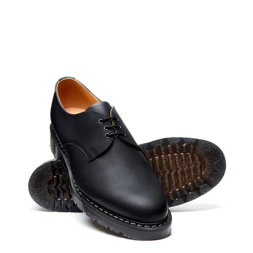 Solovair 3 Eye Black Greasy Gibson Shoe