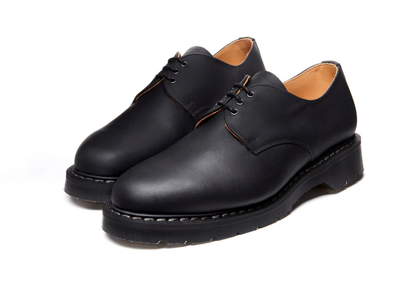 Solovair 3 Eye Black Greasy Gibson Shoe