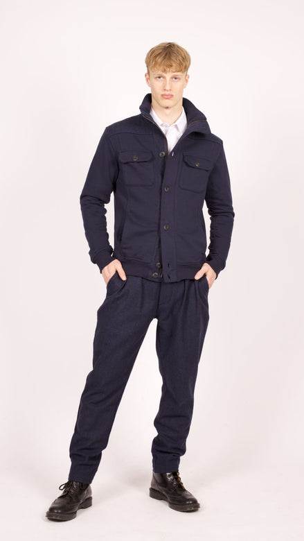 Bowler Sweatjacke Navy Fishbone