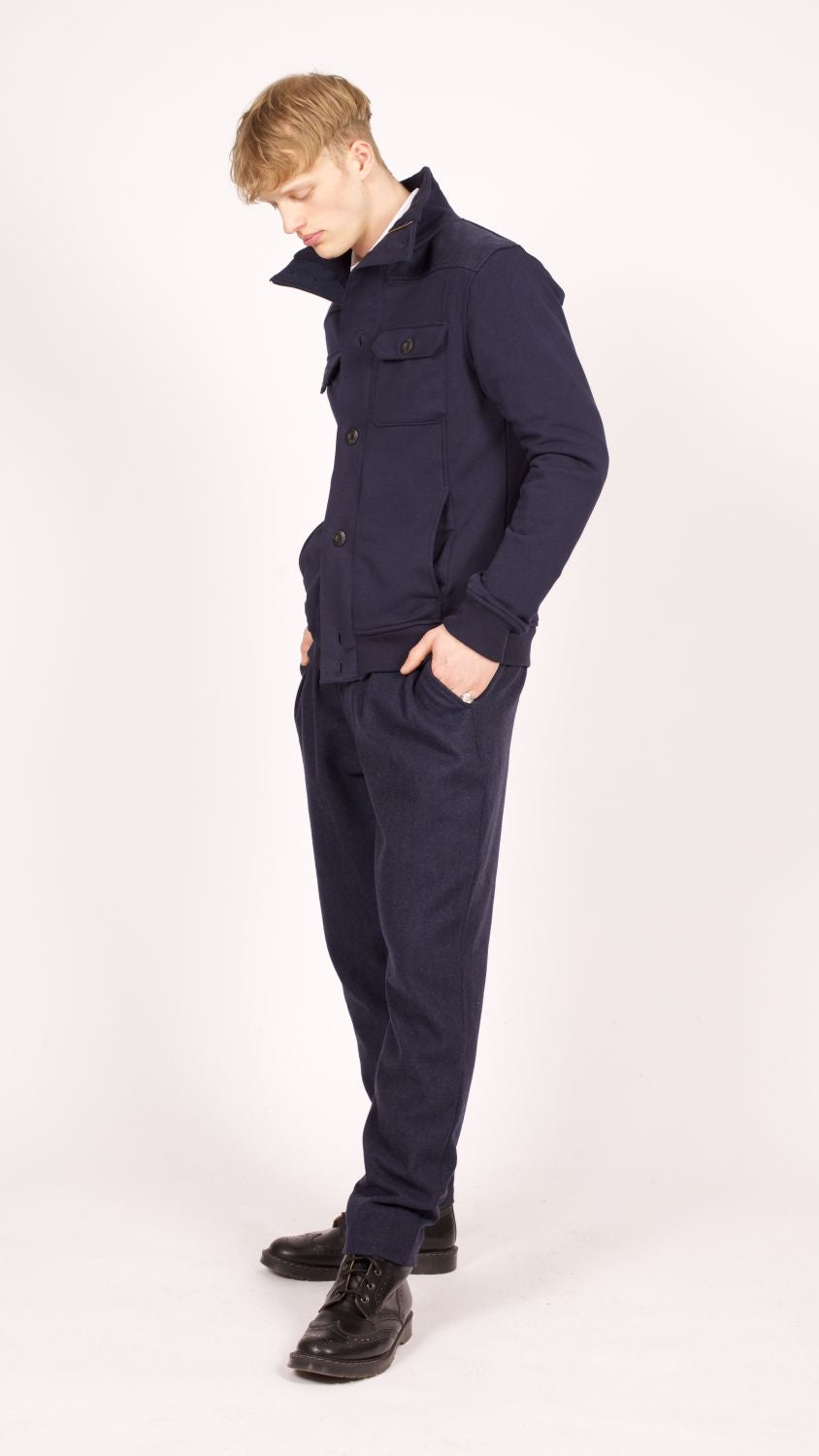 Bowler Sweatjacke Navy Fishbone