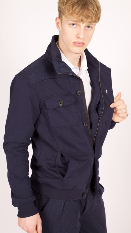 Bowler Sweatjacke Navy Fishbone