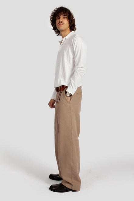 Bowler Berlin Hose "Barrique" Sand (barrel leg pants)