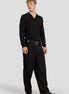 Bowler Berlin "Oxford Rower" Hose Schwarz (high waist & wide leg)
