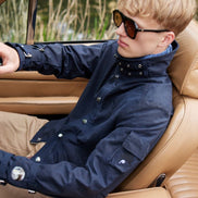 Bowler Racing Jacke mit Uhrenfenster Navy