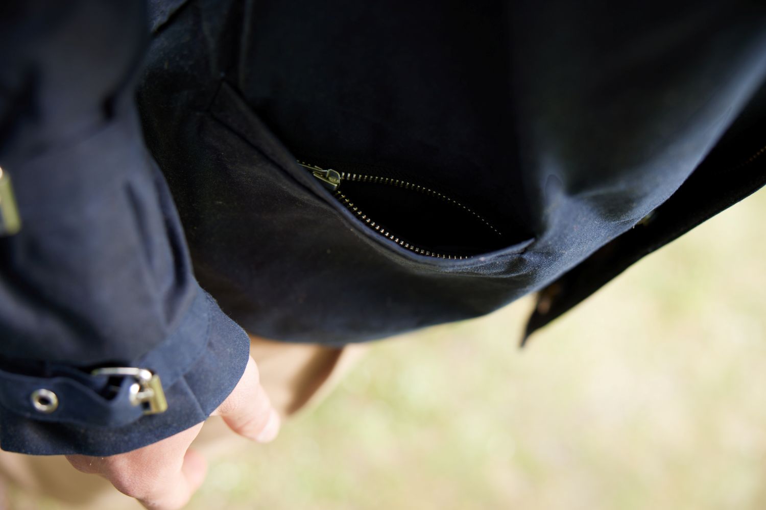 Bowler Racing Jacke mit Uhrenfenster Navy