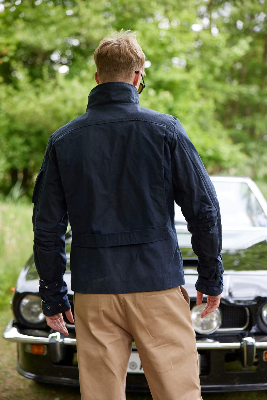 Bowler Racing Jacke mit Uhrenfenster Navy