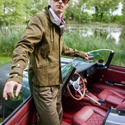 Bowler Racing Jacke mit Uhrenfenster Olive