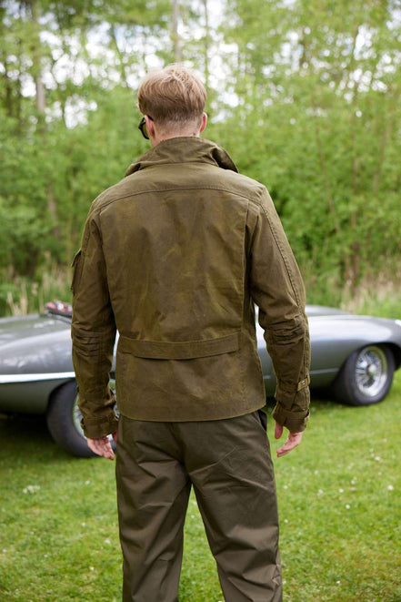 Bowler Racing Jacke mit Uhrenfenster Olive
