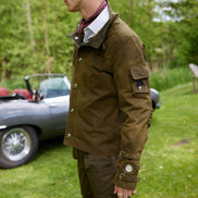 Bowler Racing Jacke mit Uhrenfenster Olive