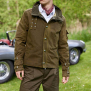 Bowler Racing Jacke mit Uhrenfenster Olive