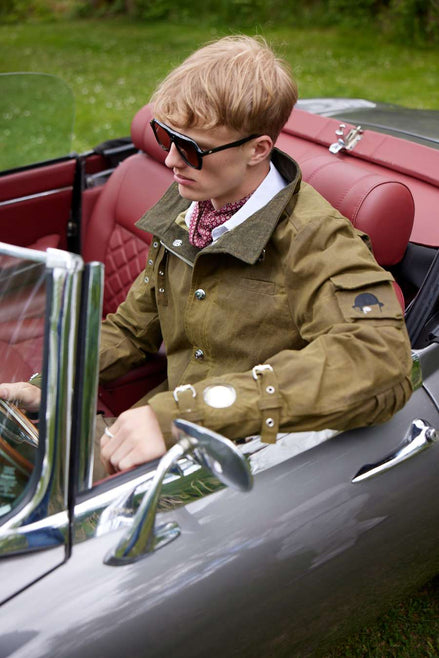 Bowler Racing Jacke mit Uhrenfenster Olive