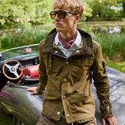Bowler Racing Jacke mit Uhrenfenster Olive