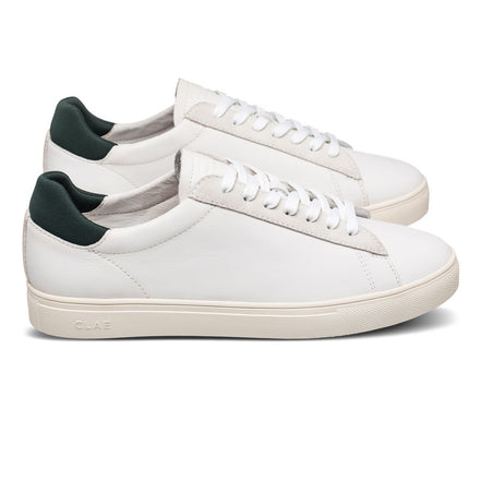 Clae Bradley White Leather Dark Forest