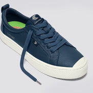 Cariuma OCA Low Pebbled Leather Dark Denim