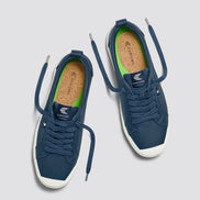 Cariuma OCA Low Pebbled Leather Dark Denim