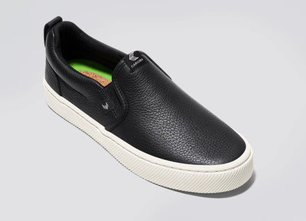 Cariuma Slip-On Pebbled Leather Black