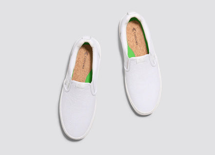 Cariuma Slip-On Pebbled Leather White