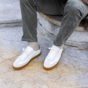 Clae Deane White Leather Tea Light Gum