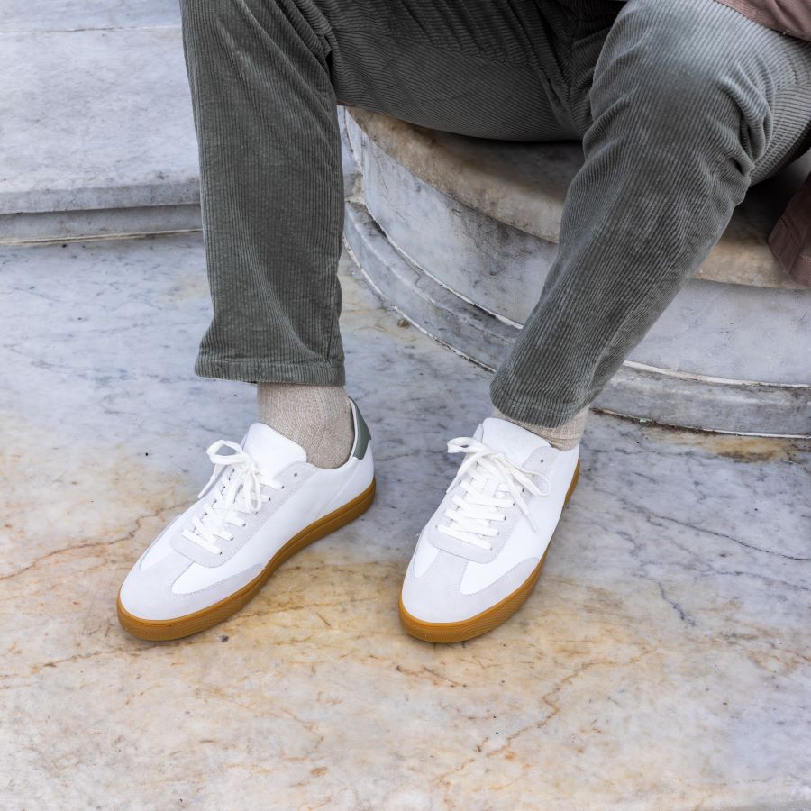 Clae Deane White Leather Tea Light Gum