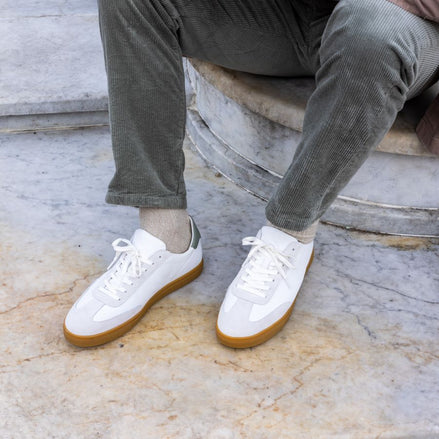 Clae Deane White Leather Tea Light Gum