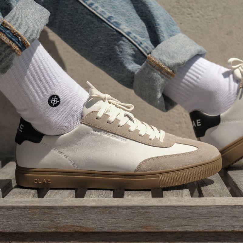 Clae Deane White Feather Grey Dark Gum