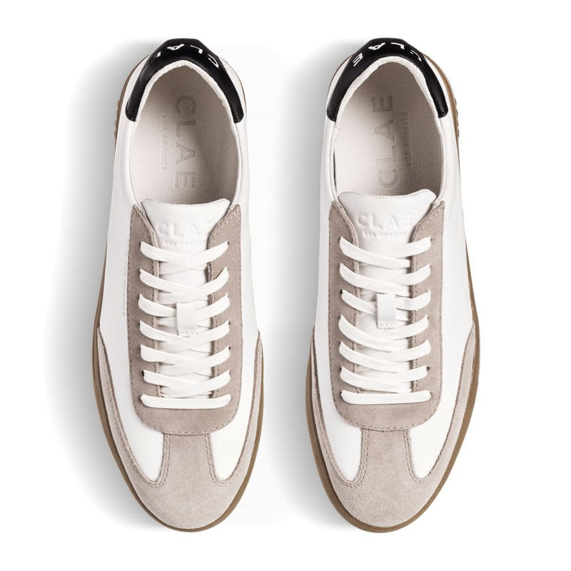 Clae Deane White Leather Grey Dark Gum