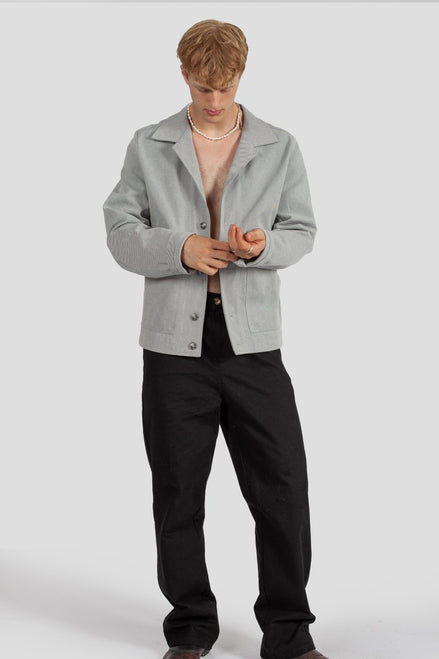 Director´s Cut "Patrick" Truckerjacket Grauweißer Denim