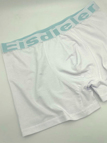 Eisdieler Unterhose Boxer weiß und eisblau