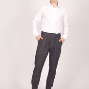 Bowler Berlin Gurkha Hose Pepita Grau-Blau