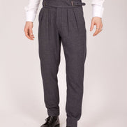 Bowler Berlin Gurkha Hose Pepita Grau-Blau