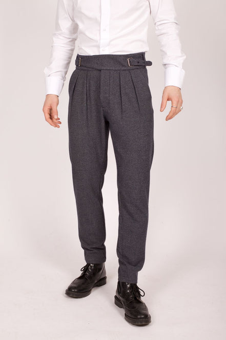 Bowler Berlin Gurkha Hose Pepita Grau-Blau