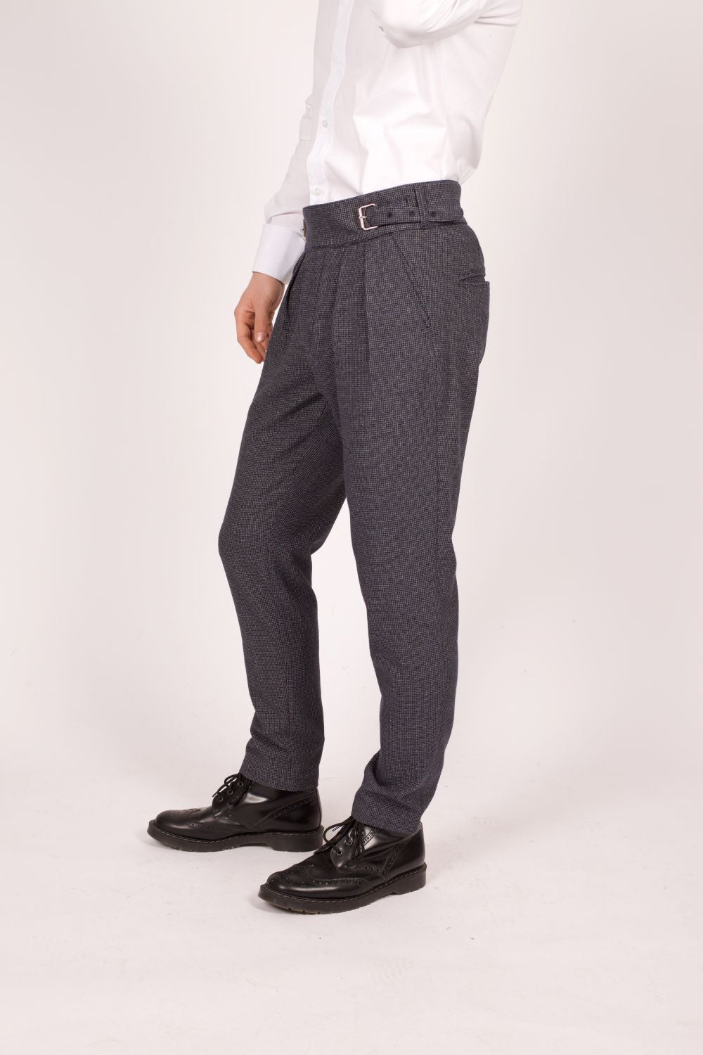 Bowler Berlin Gurkha Hose Pepita Grau-Blau