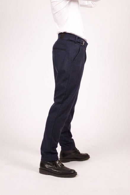 Bowler Berlin Gurkha Hose Fischgrat Dunkelblau