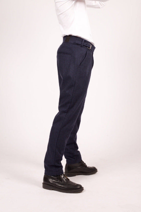 Bowler Berlin Gurkha Hose Fischgrat Dunkelblau