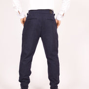 Bowler Berlin Gurkha Hose Fischgrat Dunkelblau
