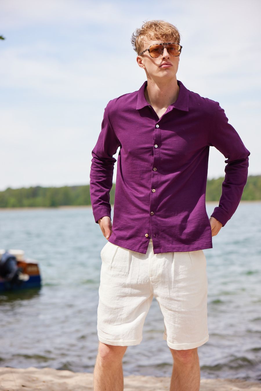 LA CONCH "Harbour Island" Hemd purple