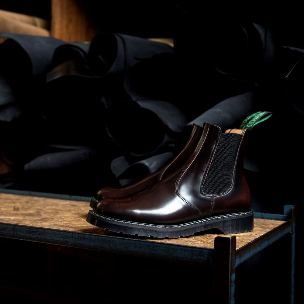 Solovair Burgundy Rub-Off Hi-Shine Dealer Boot