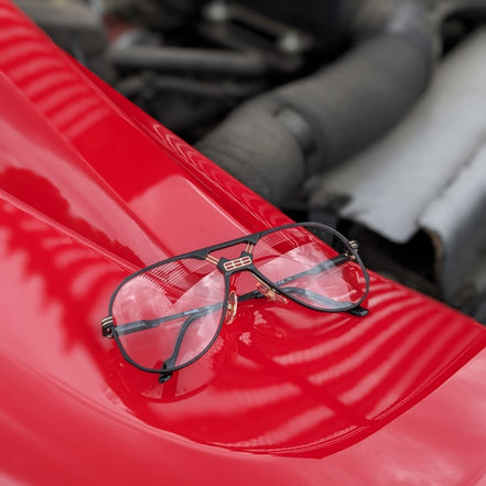 Ferrari F23 schwarze 90er Vintage Luxus Formel 1 Brille