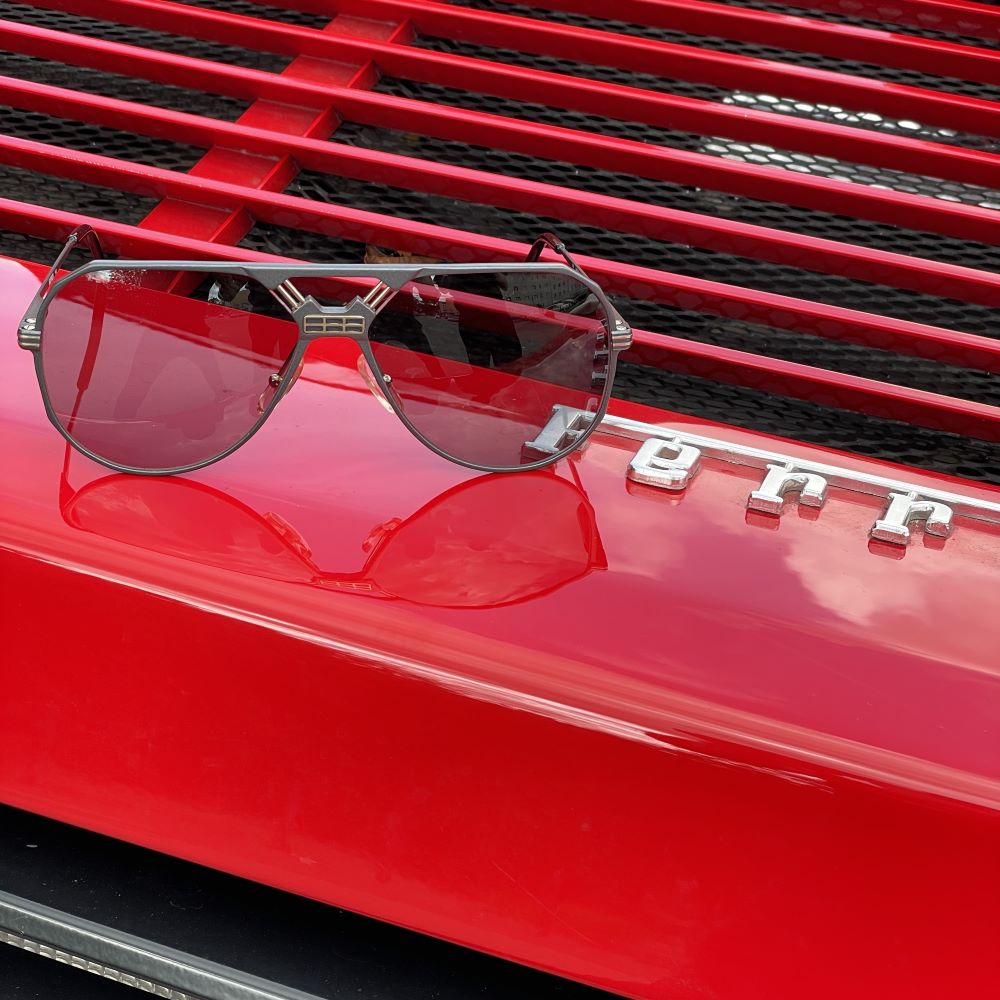 Ferrari F23/S graue 90er Vintage Luxus Piloten Brille
