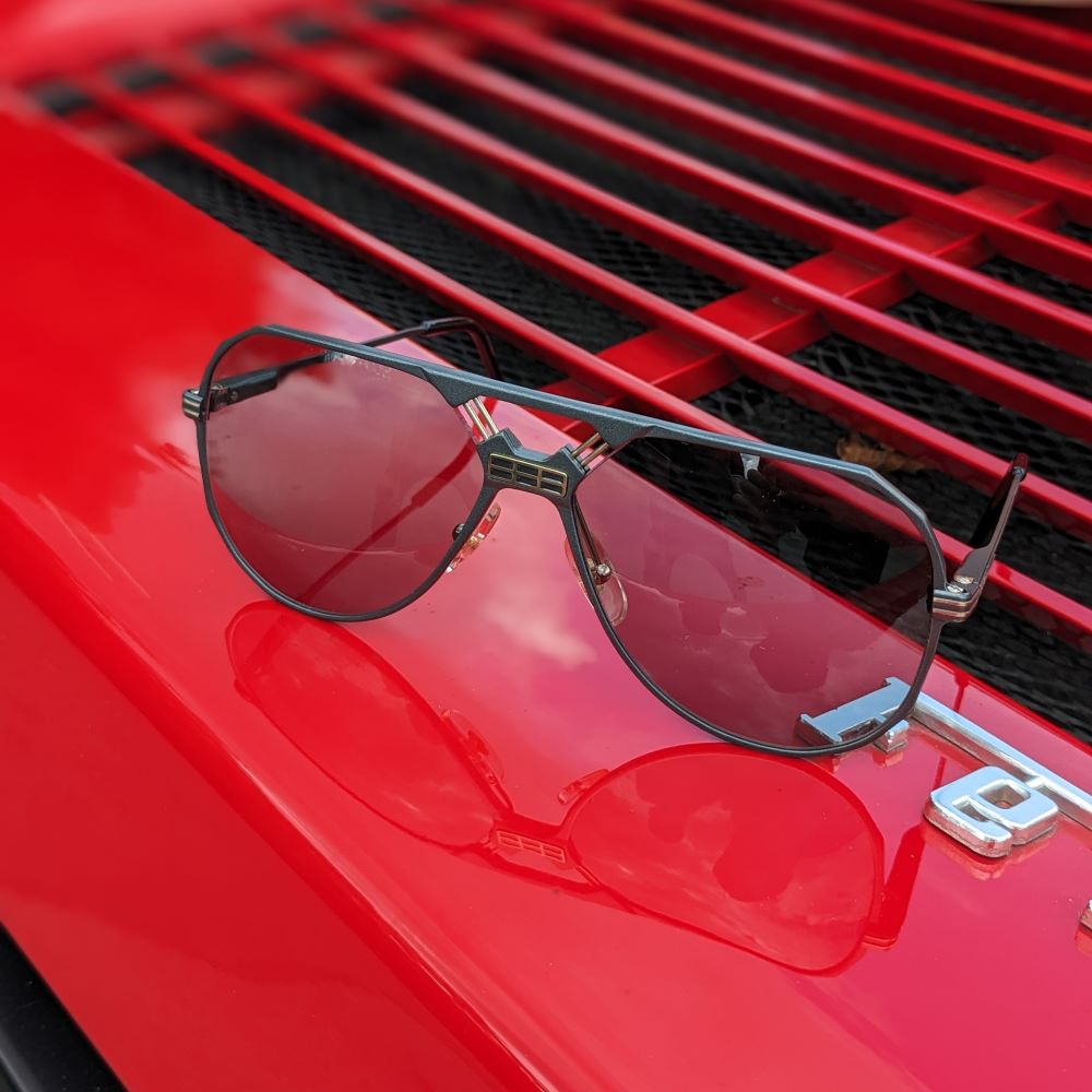 Ferrari F23/S graue 90er Vintage Luxus Piloten Brille