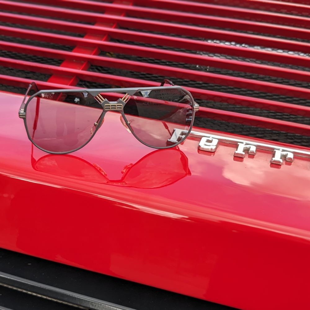 Ferrari F23/S graue 90er Vintage Luxus Piloten Brille