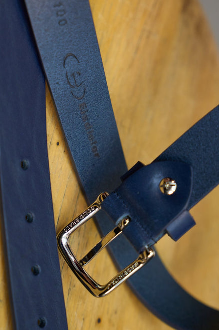 Eisdieler Gürtel  Navy-Silber 3cm