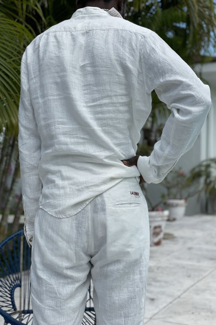 LA CONCH "Grand Bahama" Gurkha Leinenhose offwhite