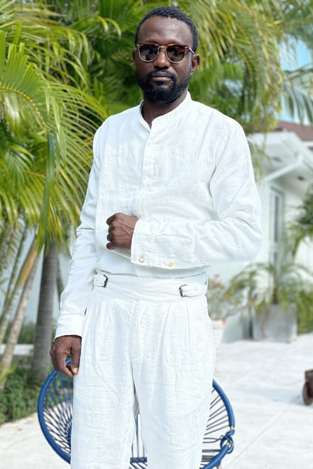LA CONCH "Grand Bahama" Gurkha Leinenhose offwhite
