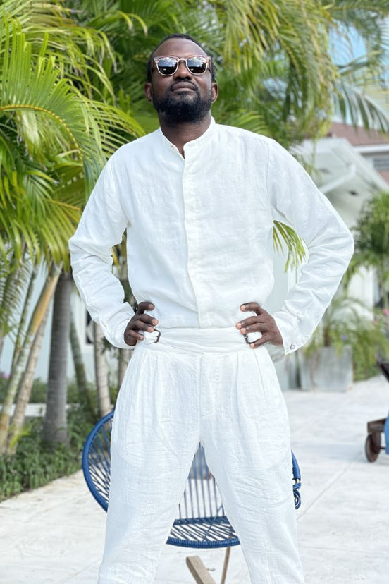 LA CONCH "Grand Bahama" Gurkha Leinenhose offwhite