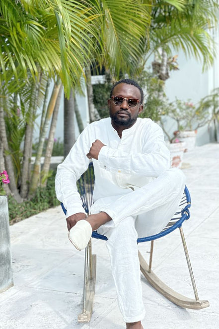 LA CONCH "Grand Bahama" Gurkha Leinenhose offwhite