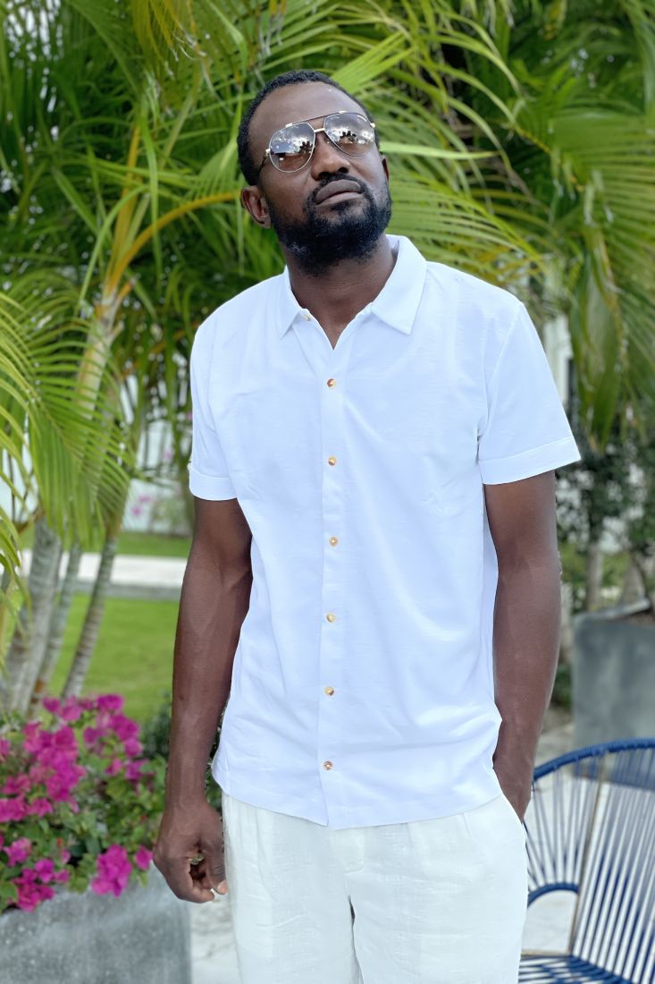 LACONCH Kurzarm Poloshirt "Eleuthera" weiß