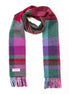 Irischer Wollschal Lang, Pink, Lila, Kariert