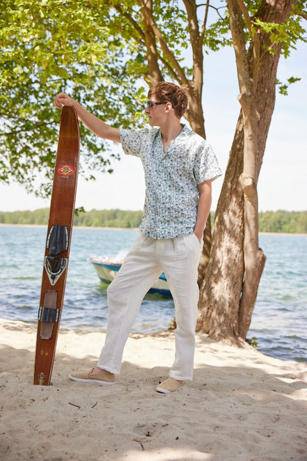 LA CONCH "Bahamas Shirt" Leinenhemd mit Motivdruck